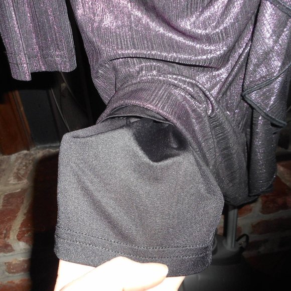 NWT Sam Edelman Purple metallic ruffle dress, 6 - Picture 9 of 14